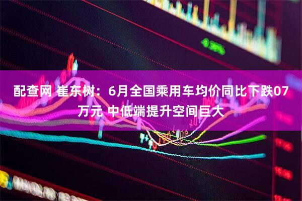 配查网 崔东树：6月全国乘用车均价同比下跌07万元 中低端提升空间巨大