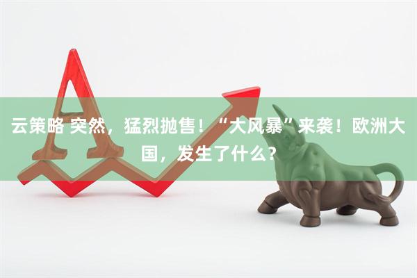 云策略 突然，猛烈抛售！“大风暴”来袭！欧洲大国，发生了什么？